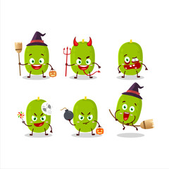 Halloween expression emoticons with cartoon character of jackfruit