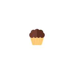 Illustration of Cupcake Flat Icon: Fast Food, Icon Set Vector Illustration Design