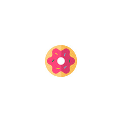 Illustration of Doughnut Flat Icon - Fast Food Icon Set Vector Illustration Design.