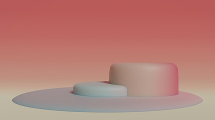 abstract geometric colorful floor scene 3d rendering