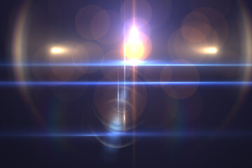 lens flare effect on black blackground