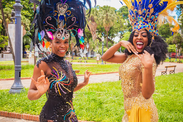 Brazilian woman at carnival, Brazilian woman dancing at carnival, enjoying carnival in rio de...