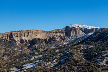 Snowy cliff in the backcountry