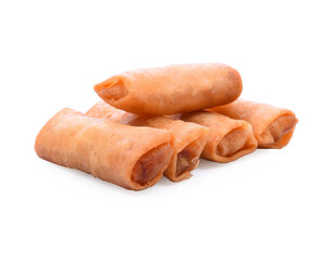 Spring rolls, Chinese cuisine, isolated on white background.
