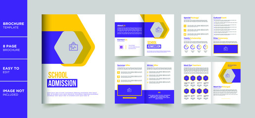 8 Pages Creative Business Brochure with modern abstract shapes	