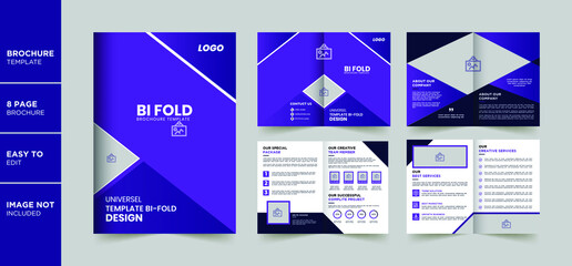8 Pages Creative Business Brochure with modern abstract shapes	