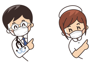 マスク　紹介　顔出し　医者と看護師