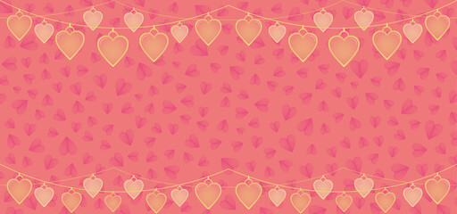 Beautiful Vector background for Happy Valentine's Day, Women's Day, Mother's Day, and birthday greeting card design with heart ornaments