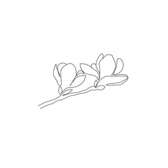 Flower Continuous One Line Vector Drawing. Floral Illustration Minimalistic Style. Botanical Print. Nature Symbol. Continuous Line Art. Flowers Print.