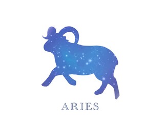 おひつじ座シルエットイラスト