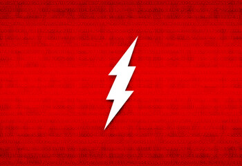 Electricity icon abstract digital screen red background illustration