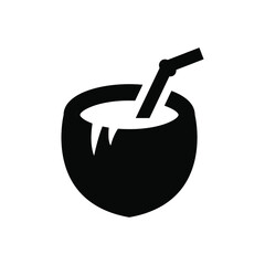 Coconut juice icon vector graphic illustration