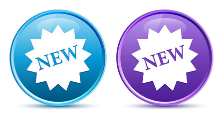 New star badge icon sleek soft round button set illustration