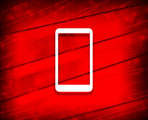 Smartphone icon shiny line red background illustration