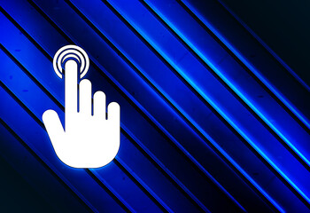 Hand cursor click icon artistic line abstract blue background illustration
