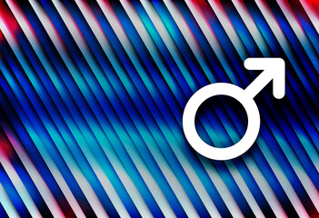 Male symbol icon colorful bright motion background illustration