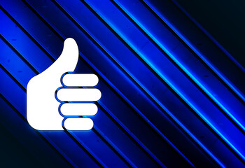 Thumbs up like icon artistic line abstract blue background illustration