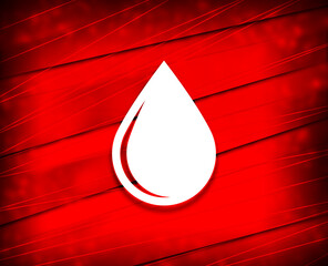 Water drop icon shiny line red background illustration
