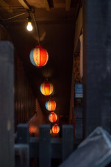 light on the street at night in Tokyo Japan 