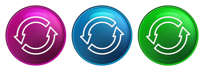 Update icon magic glass design round button set illustration