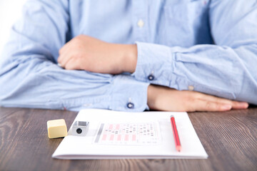 The examination is finished, waiting for the papers to be handed in