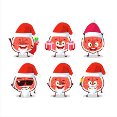Santa Claus emoticons with slice of fig cartoon character