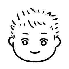 男の子のフチありのシンプルタッチイラスト