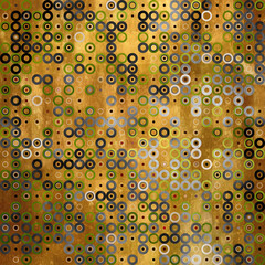 pattern from circles on gold background
