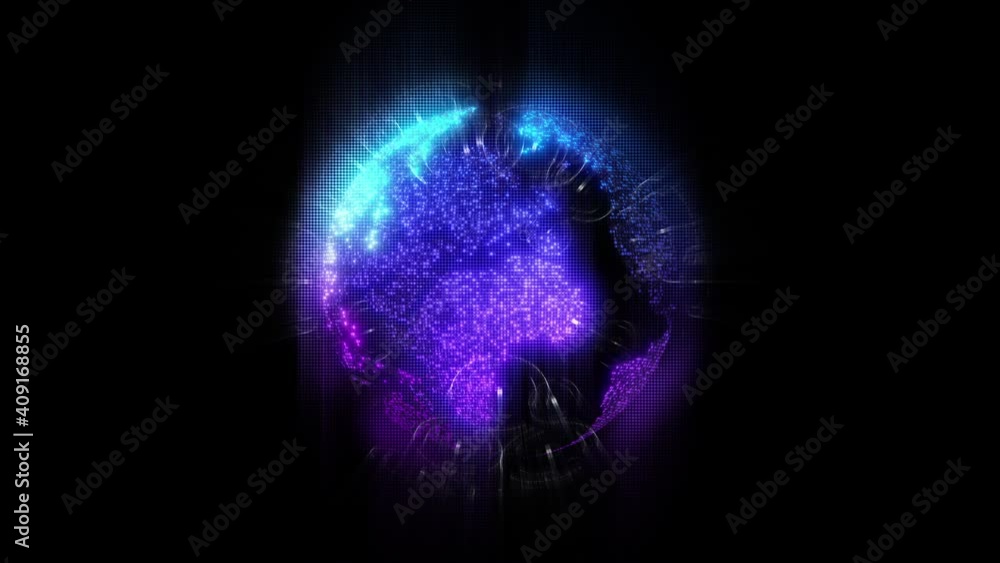 Fototapete Futuristic motion graphic user interface head up display screen with Holographic Earth and digital data telemetry information display for digital background computer desktop display screen