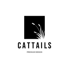 logo design minimalist vector illustration cattails