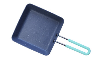 Top view of new empty frying pan isolated on white. Clipping path.