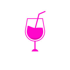 trendy flat style drink glass isolated on background Drink glass icon page symbol for your website design Clock icon logo, app, UI. Clock icon Vector illustration, EPS10.