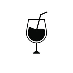 trendy flat style drink glass isolated on background Drink glass icon page symbol for your website design Clock icon logo, app, UI. Clock icon Vector illustration, EPS10.