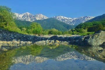 北アルプスの麓 白馬村　初夏の風景　　　