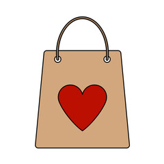 Shopping Bag With Heart Icon