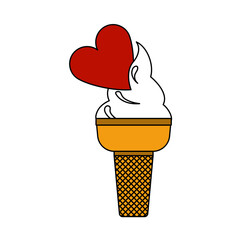 Valentine Icecream With Heart Icon