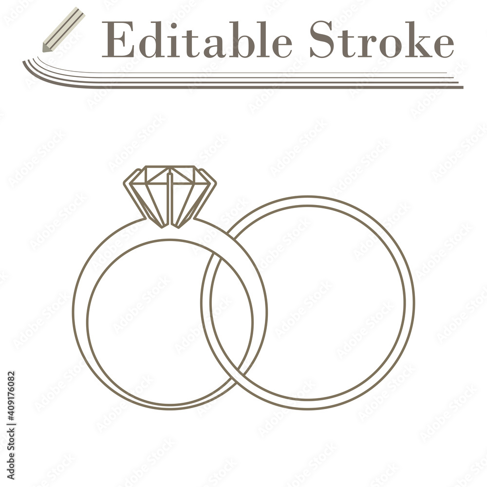 Poster wedding rings icon