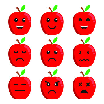 Apple fruit bundle flat illustration