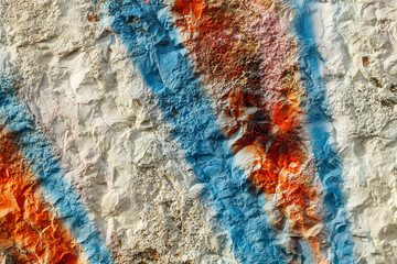 Painted Colorful Old Weathered Stone Wall Texture	
