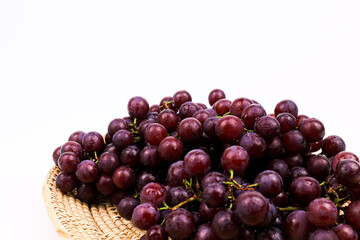 Fresh Organic Grapes on white background