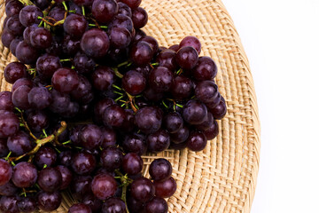Fresh Organic Grapes on white background