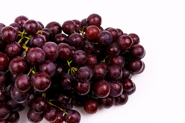 Fresh Organic Grapes on white background