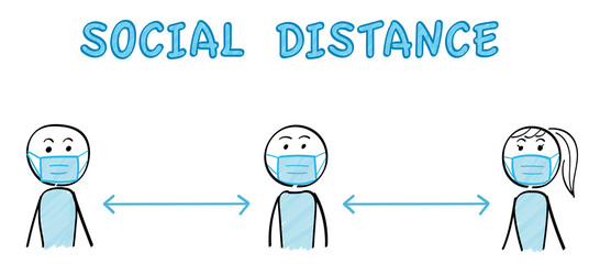 感染症対策　マスクとソーシャルディスタンス