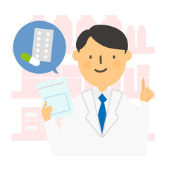 A pharmacist explaining the medicine