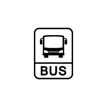 Bus stop icon isolated on white background