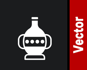 White Ancient amphorae icon isolated on black background. Vector.