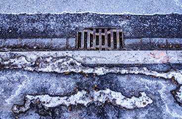 old manhole at a street