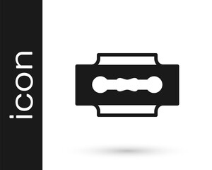 Black Blade razor icon isolated on white background. Vector.