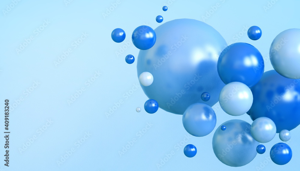 Poster abstract background geometry shapes circle bubbles modern concept on blue design for banner,copy spa