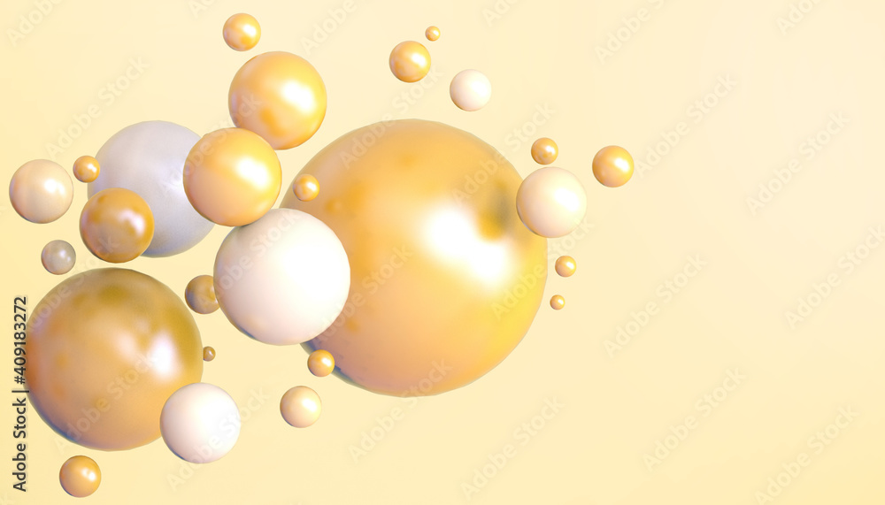Poster abstract background geometry shapes circle bubbles success concept on yellow design for banner,digit